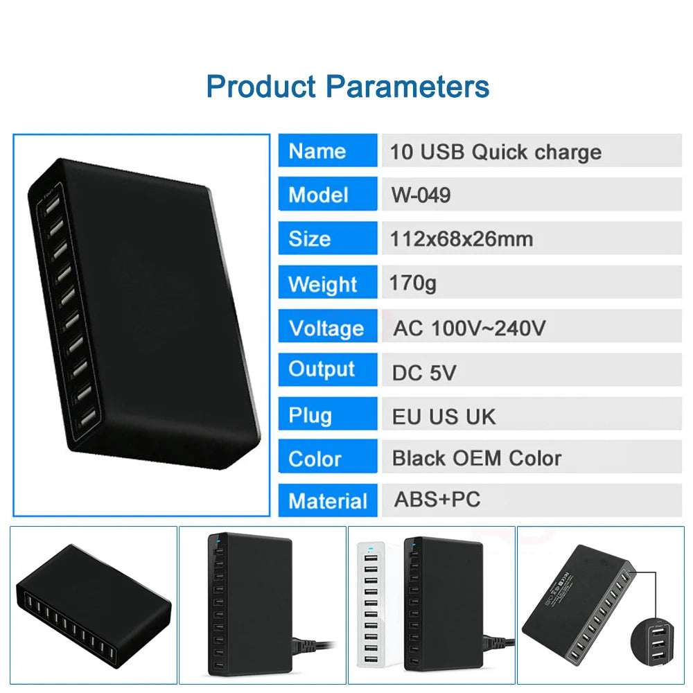 Chargeur USB station de bureau (60 W)